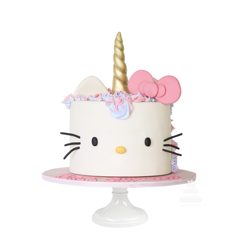 Hello Kitty, pastel decorado en fondant con Kitty unicornio