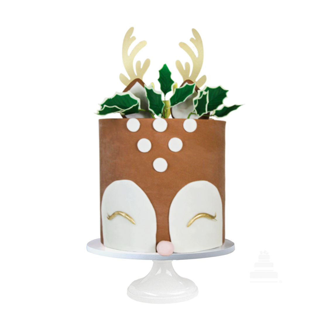 Christmas reindeer, pastel decorado de reno navideño