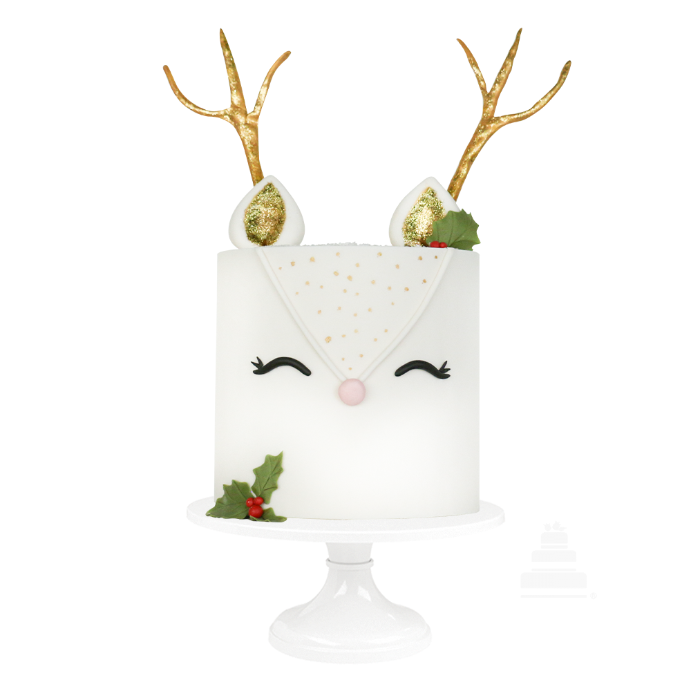 Cute Reindeer, pastel decorado de reno blanco navideño