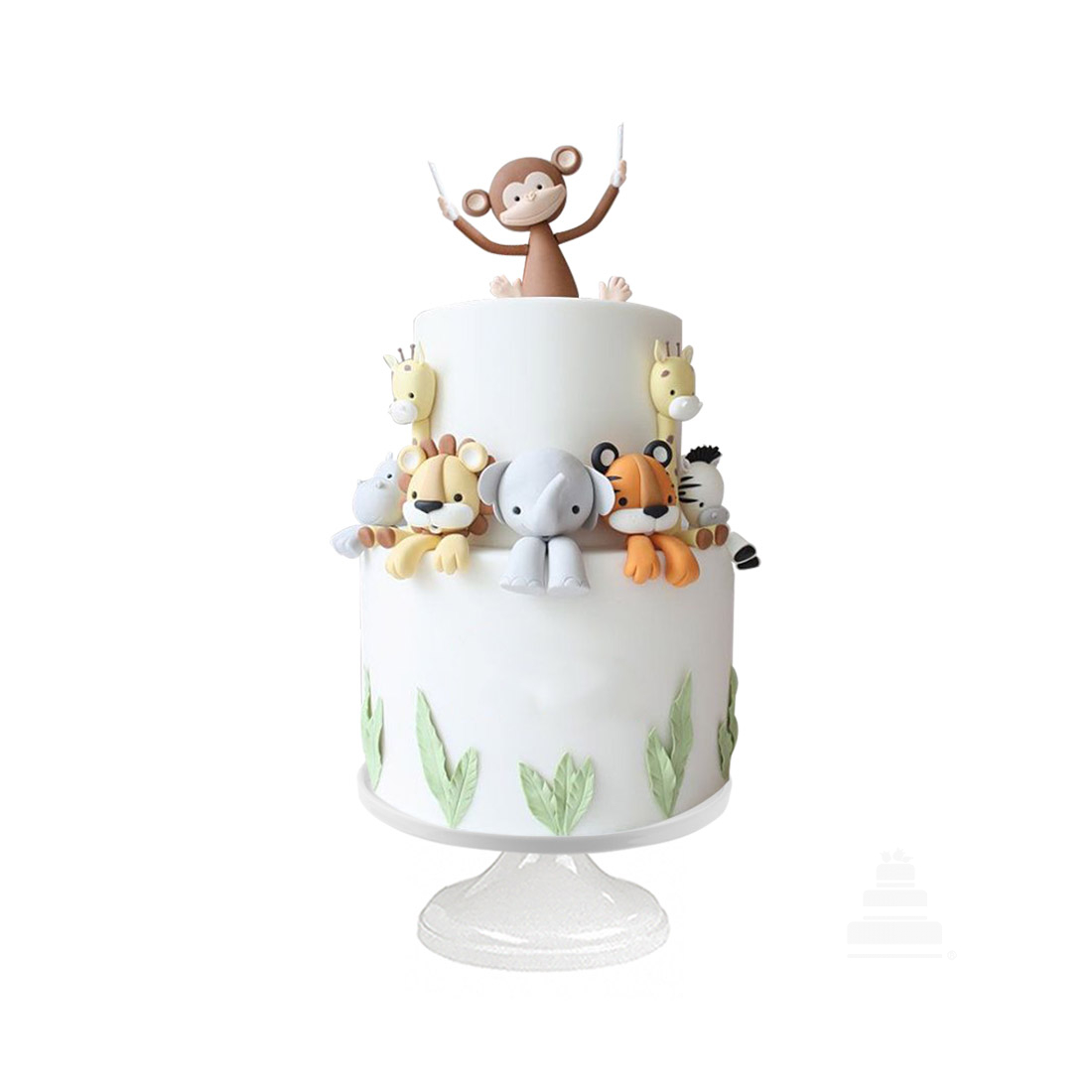Cute Safari Cake, pastel decorado con animalitos en fondant