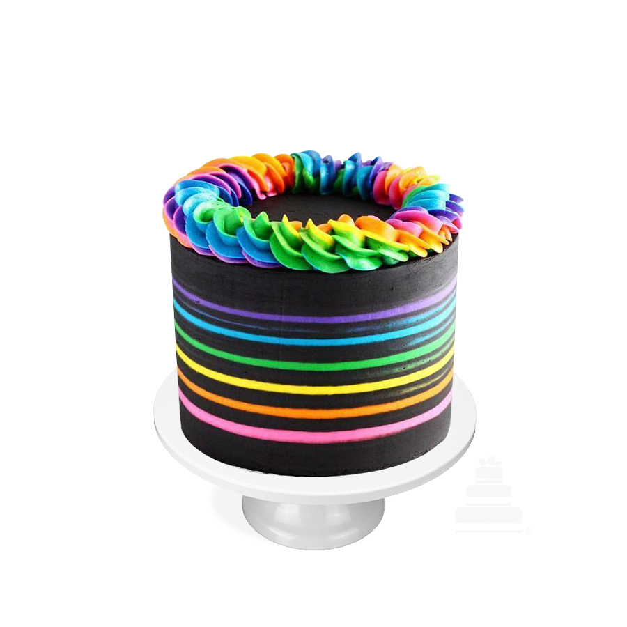 Rainbow Love, pastel de 1 piso con colores neon