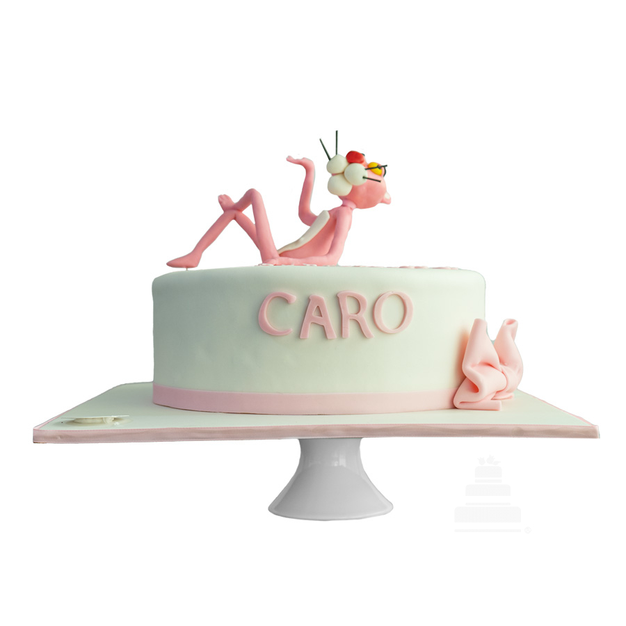 Pink Panther One Tier Cake, pastel de pantera rosa para cumpleaños
