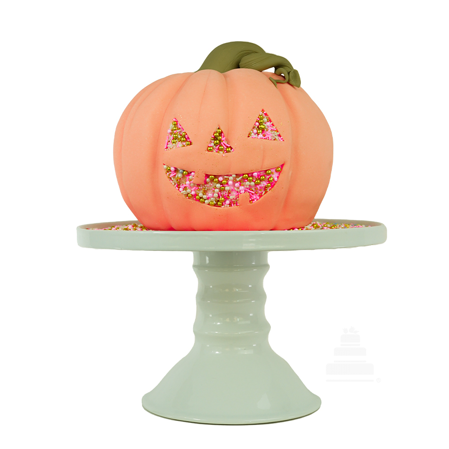 Trick or sweet pumpkin, pastel decorado de calabaza halloween