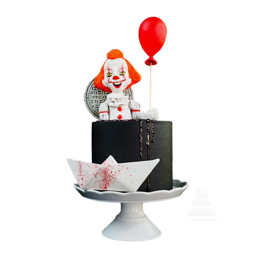 Pennywise cake 🎈🤡 A two-tiered Halloween cake based on the movie «I... |  TikTok