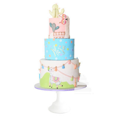Llama Cake, pastel decorado de llama divertido y detallado para cumpleaños