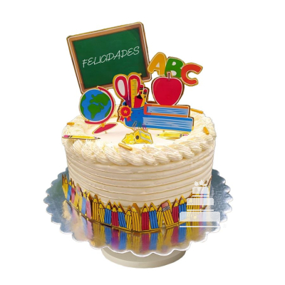 teacher themed graduation cake - pastel de graduacion decorado para maestras