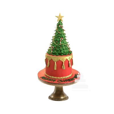 Christmas Drum Cake, pastel con arbolito de navidad 