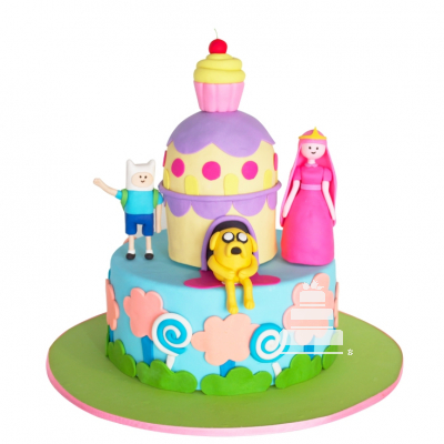 Adventure time, pastel decorado Hora de aventura con Finn y Jake