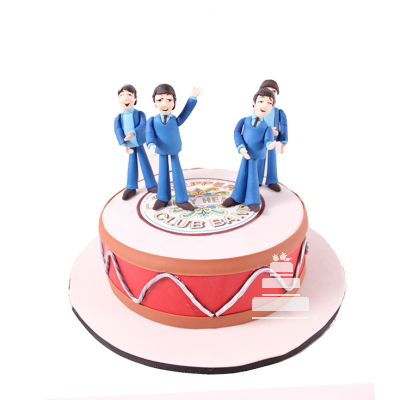 Beatles Drum, pastel con los personajes de los Beatles