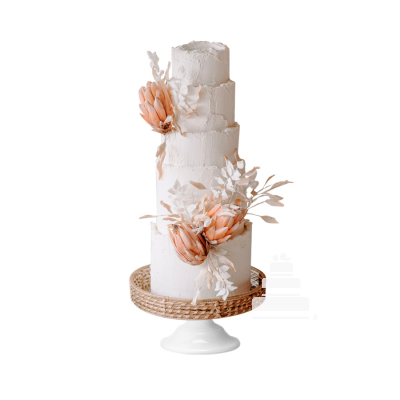 Vintage Love, pastel para boda estilo vintage en 3 pisos con flores