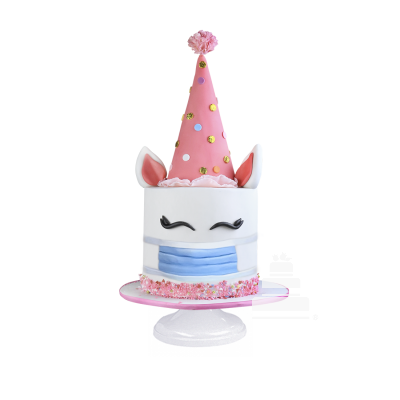 Unicorn Party masks, pastel de unicornio para cumpleaños 