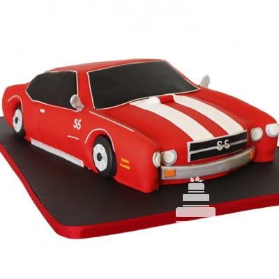 Red Mustang, pastel decorado con forma de automóvil