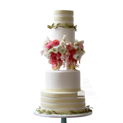 Pending flower bouquet, pastel para boda con flores colgante