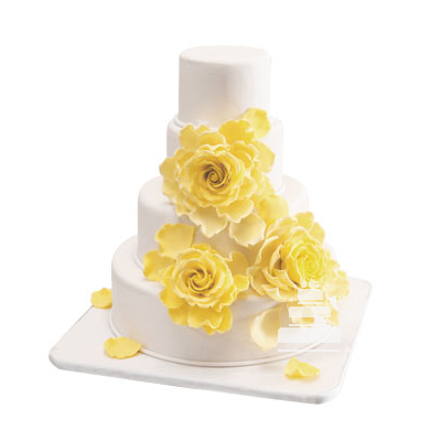 Rose Petals, pastel para boda con pétalos de azúcar