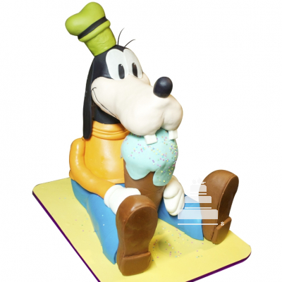 Goofy 3D Cake, pastel decorado de fondant con Tribilín de Disney