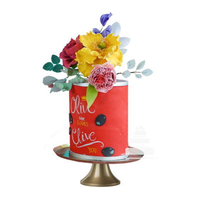 Love quotes and flowers, pastel rojo con flores y frases de amor