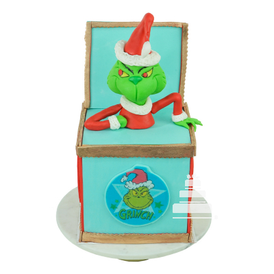 Music and grinch box cake pastel de caja musical con Grinch