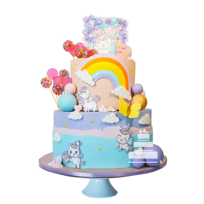 Cute & sweet unicorn - Pastel de arcoíris y unicornios para fiesta