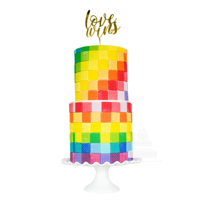 Love and pride panels, pastel decorado para celebración Gay de arcoíris