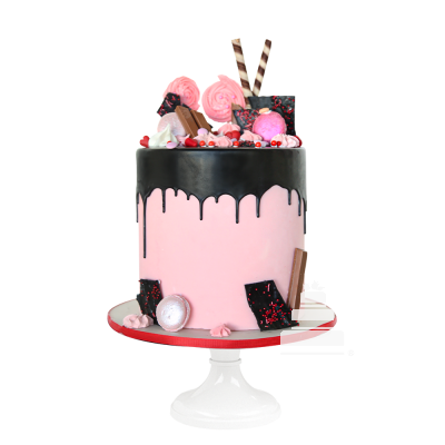 Drip love - Drip cake con colores rosa y negro -