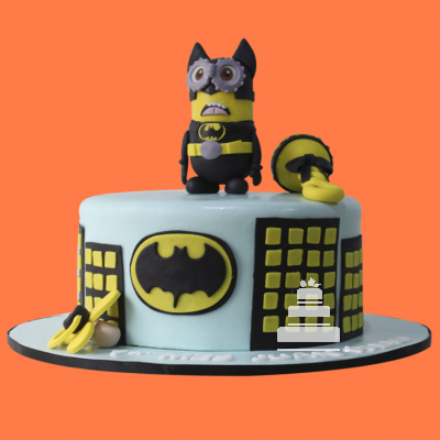 Minion Batman, pastel decorado de fondant 