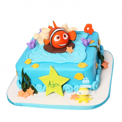 Pastel decorado de Nemo para fiesta infantil