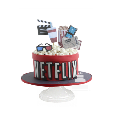 Pastel con decoración de Netflix