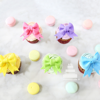 Party Cupcakes, con moñitos de colores 