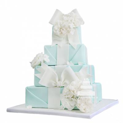 Tiffany anglais roses, pastel con color de cajas de  regalo con rosas inglesas blancas