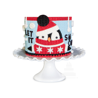 Penguin Ugly Sweater, pastel con decorado tipo tejido navideño