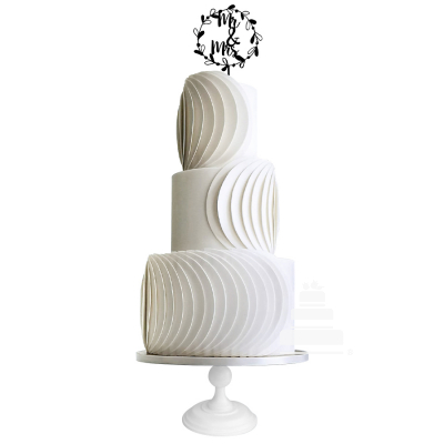 Trois vagues, pastel para boda con capas decorativas de fondant
