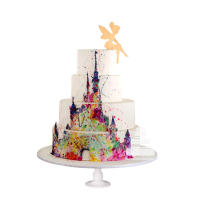 Magic World Cake, pastel del castillo de Disney pintado a mano