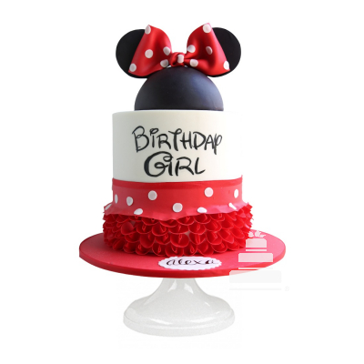 Minnie Cake, Pastel de Minnie Mouse rojo con negro