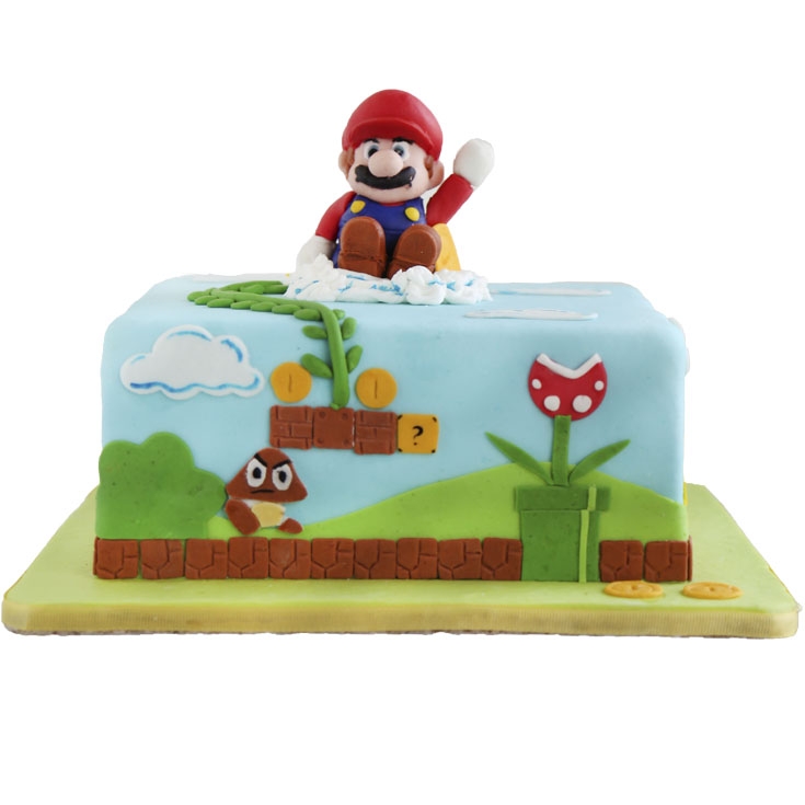 Mario and Luigi birthday cake, pastel decorado para fiesta de