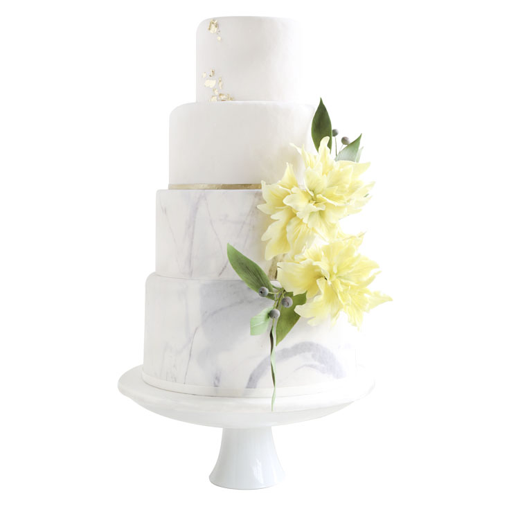 Yule's bouquet, pastel para boda con diseño marmoleado