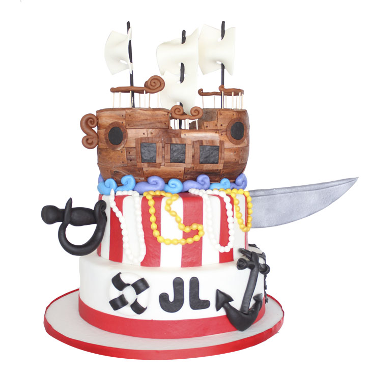 Buccaneer pirates, pastel decorado de piratas