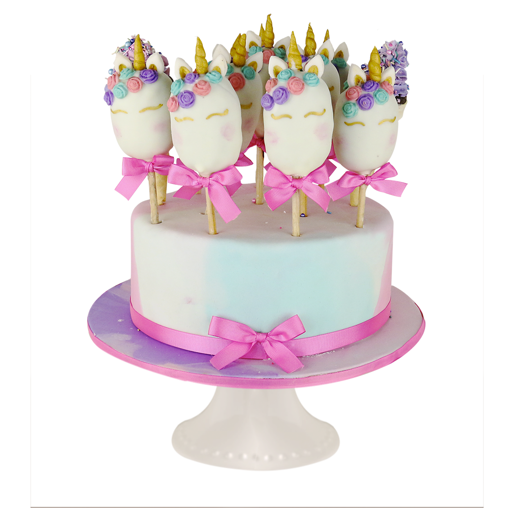 Cakepops de unicornio con base