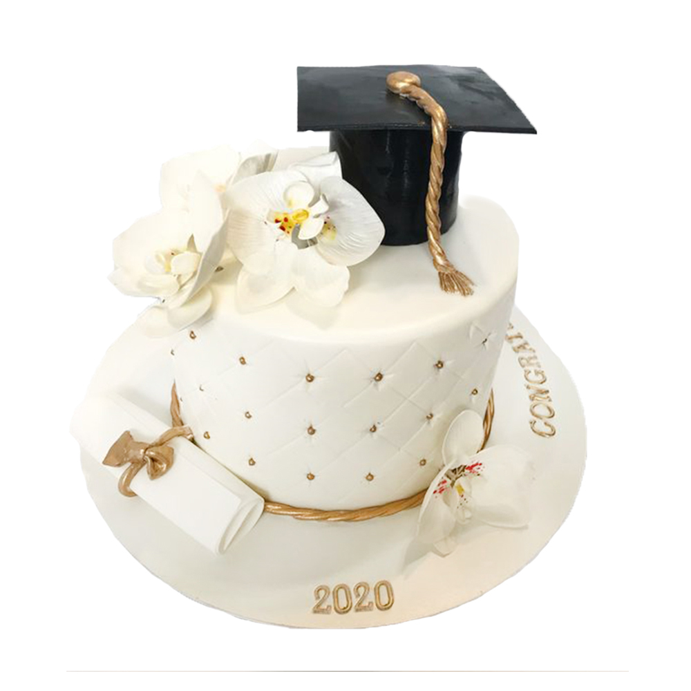 Elegant floral, pastel con decoración para graduación