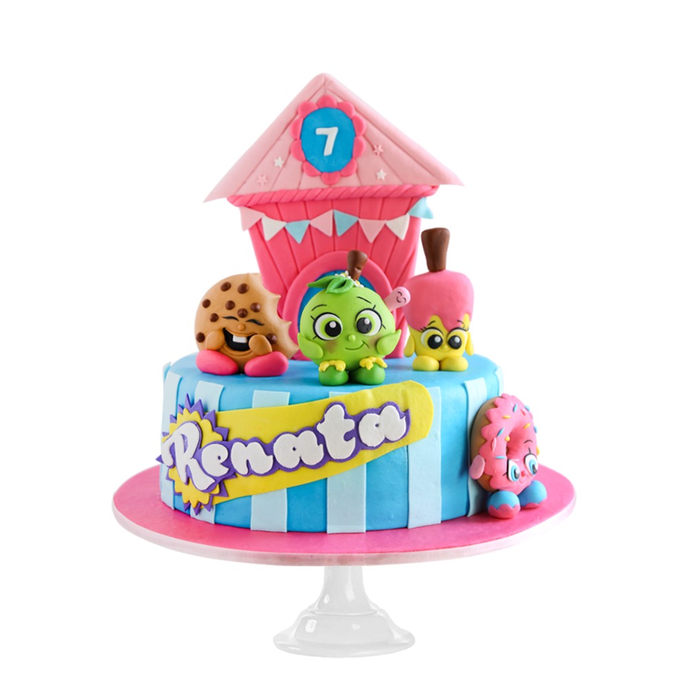 Shopkins Cake, pastel de personajes de frutas y alimentos