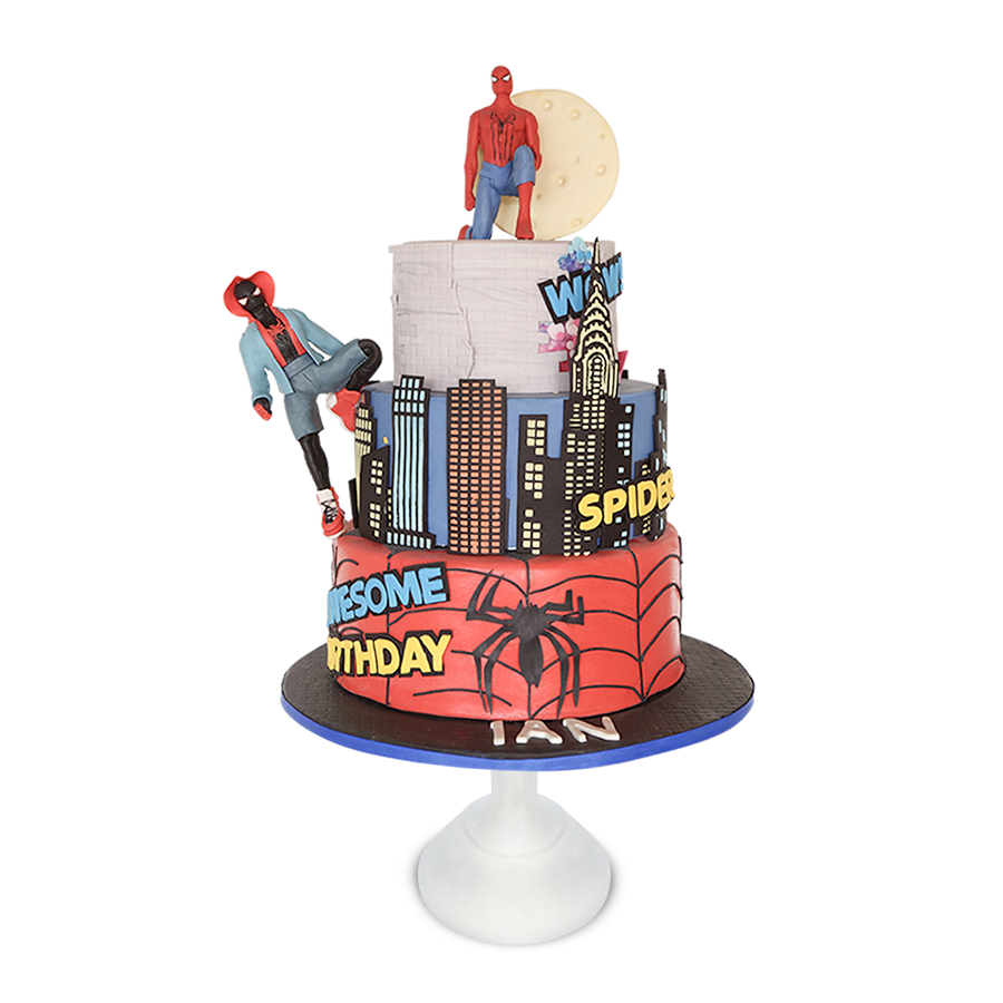 Spider-Man in the City, pastel decorado en fondant