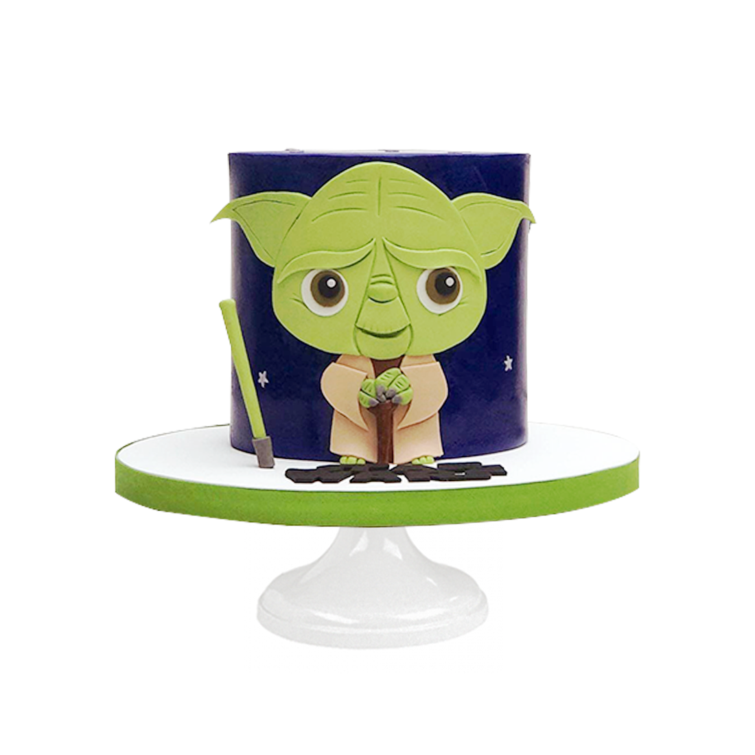 Yoda Cake, pastel con decoración de Yoda comestible para cumpleaños