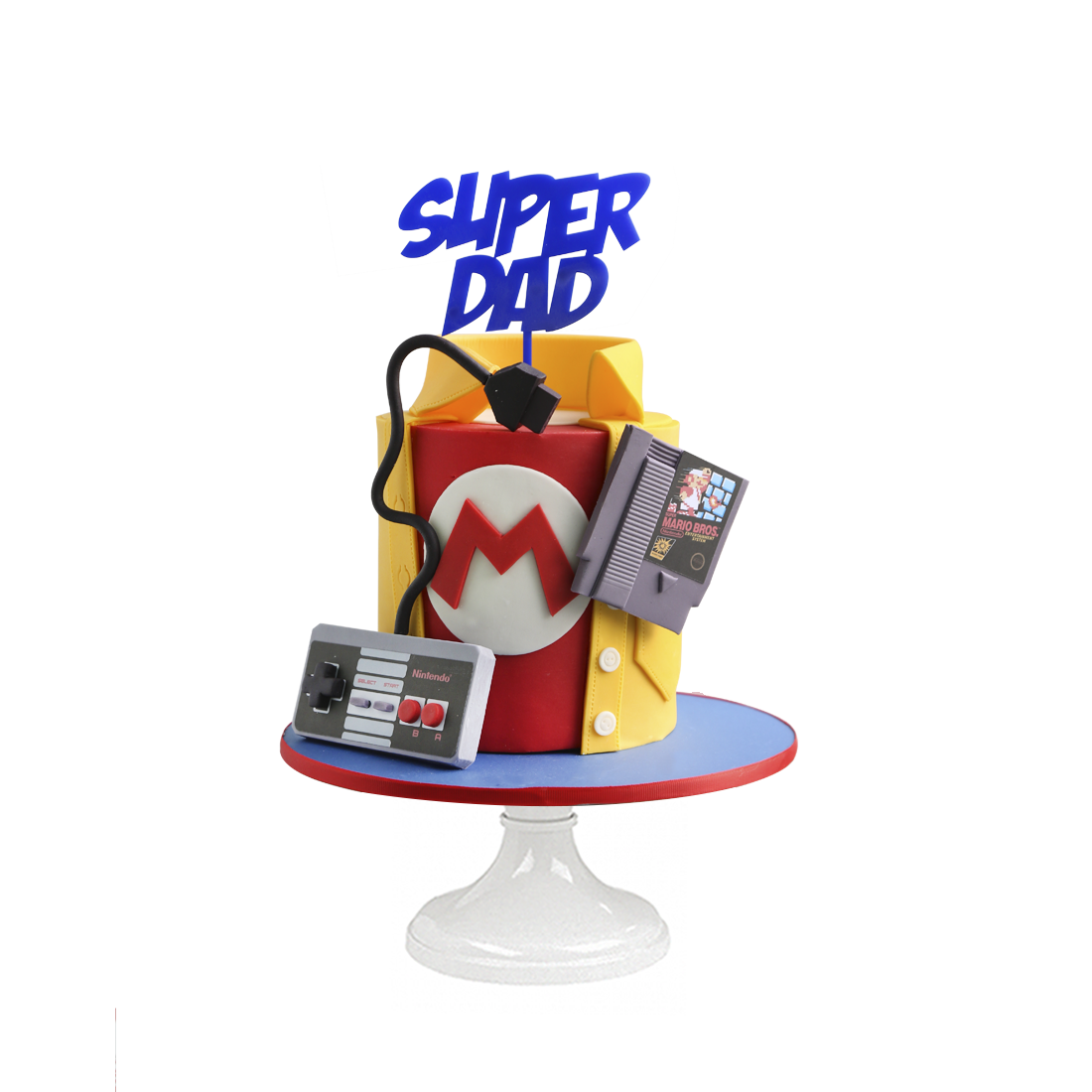 Mario Bros Dad Cake, pastel con controles de Nintendo