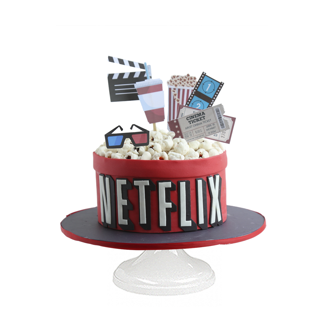 Pastel con decoración de Netflix