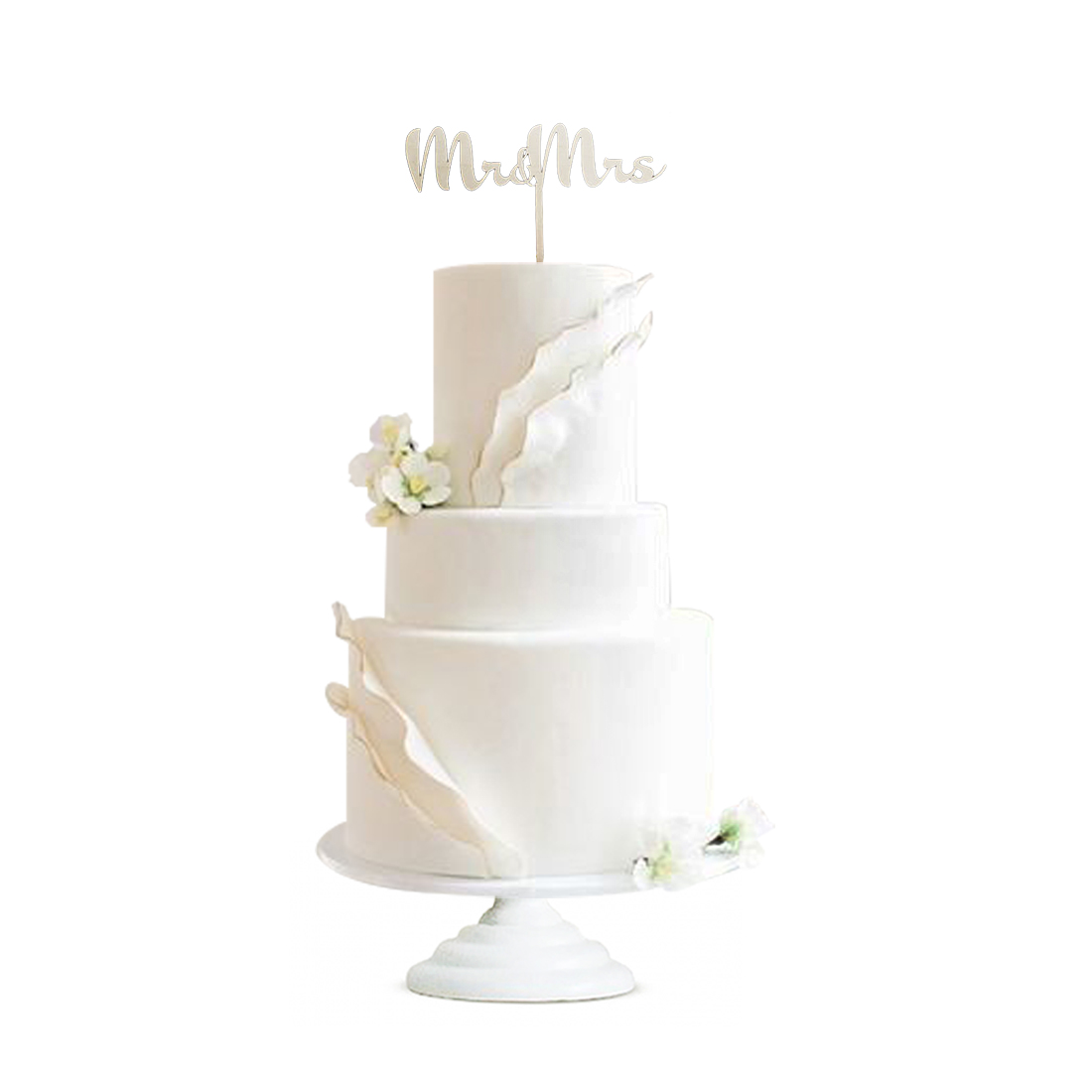 Mariage blanc, pastel para boda blanco moderno en pisos circulares