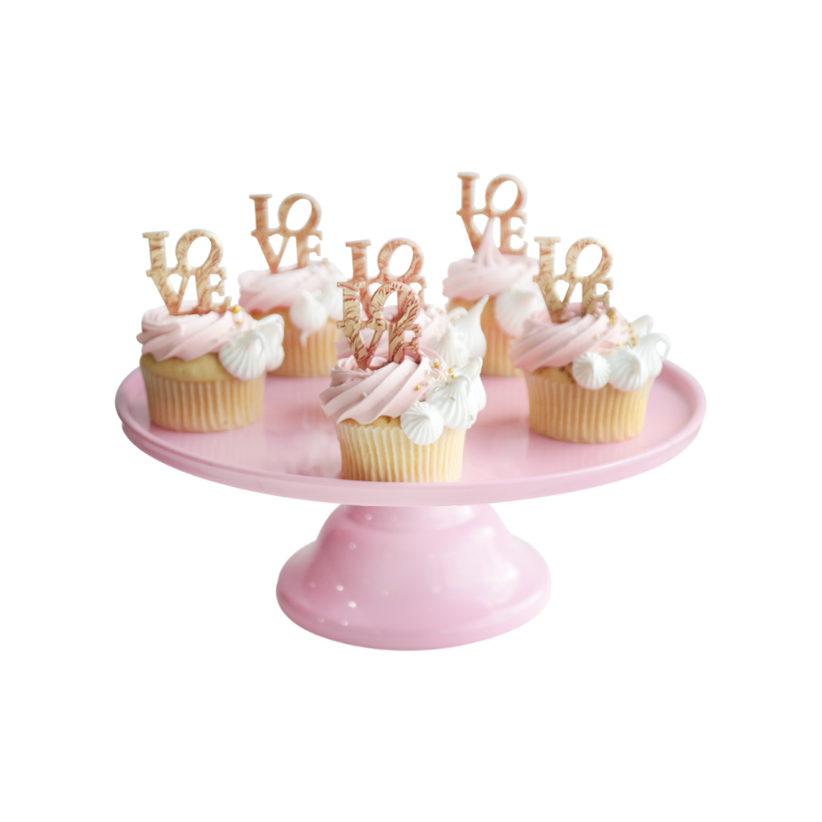 Love you Cupcakes, rosa y blanco, docena