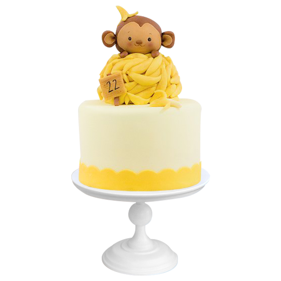 Bananas Baby Monkey, pastel con monito y bananas comestibles para cumpleaños