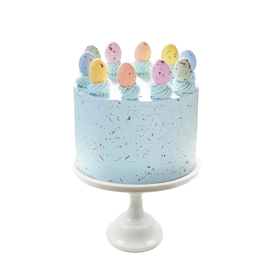 Blue Easter cake, pastel con huevitos de pascua de colores