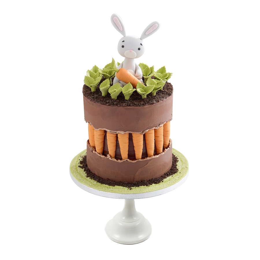 Chocolate bunny cake, pastel decorado tierno de conejito