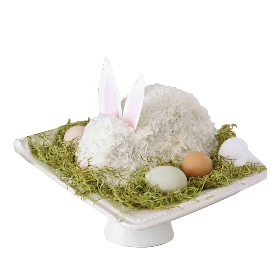 White Bunny, pastel de conejo blanco con coco