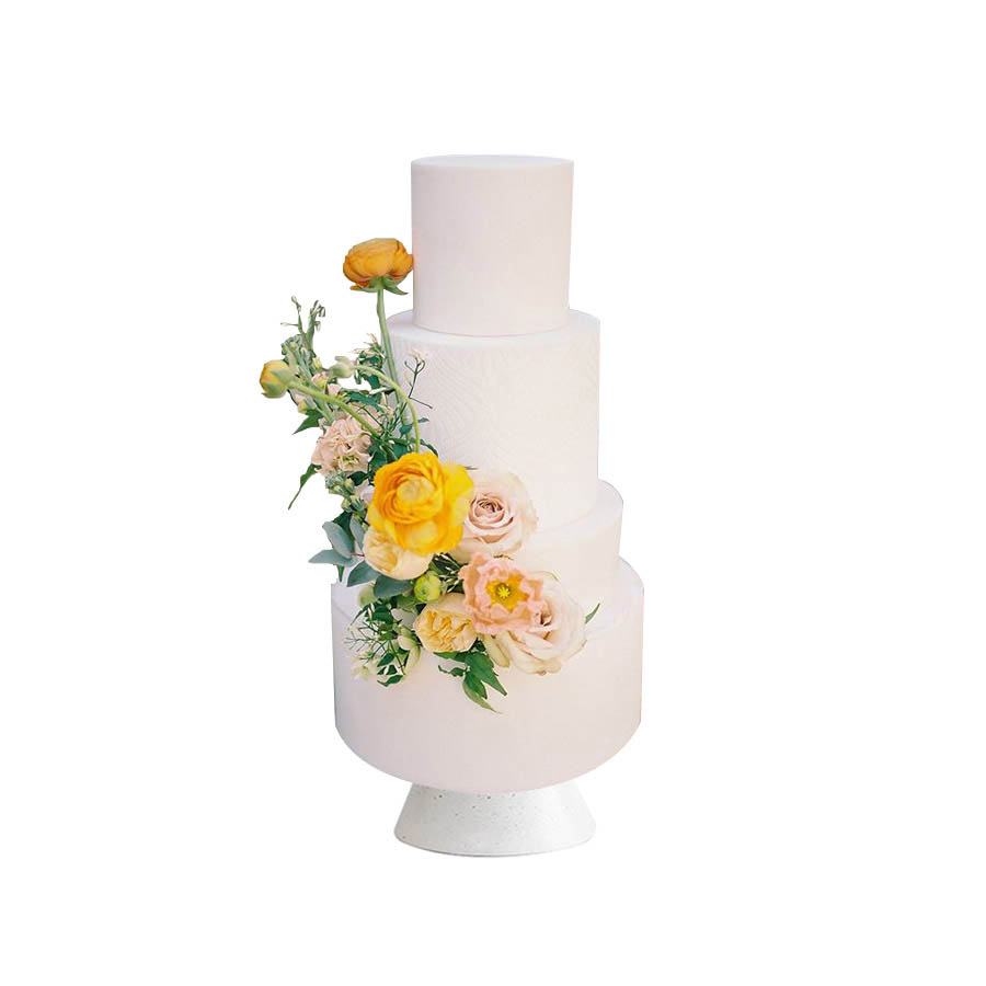 Spring Wedding, pastel de 4 pisos con flores para boda